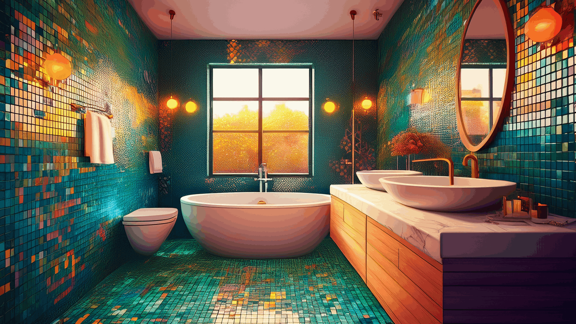 Fliesenverlegen und Mosaik